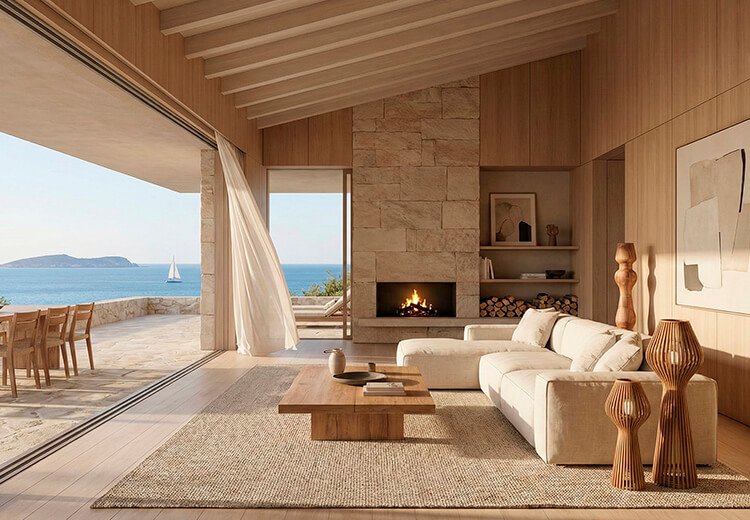 iInspiració interiorisme de luxe Saló amb llum natural – inspiració quiet luxury mediterrani